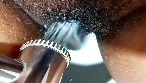 Indian woman fingered and fingered in the bathroom