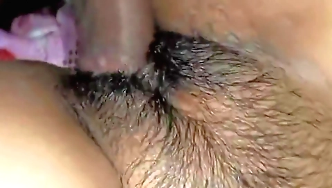 Hairy indian girl enjoys a hot outdoor sex with a man