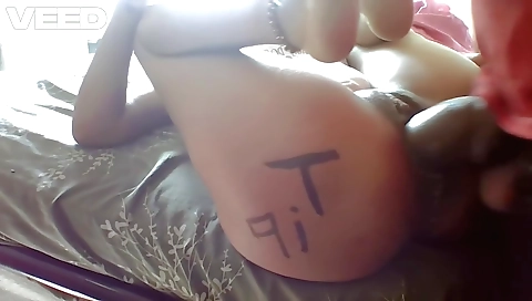 Indian amateur with natural tits fucked in my bathroom