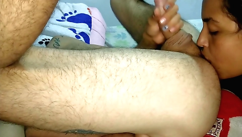 Indian brunette in a white dress gets her ass rimmed