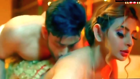 Indian wife gets her big tits fucked in the bedroom