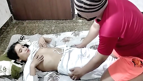 Indian brunette schoolgirl has her pussy soaked with cum