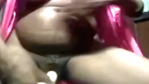 Indian hairy girl with big tits is fucking a big dildo