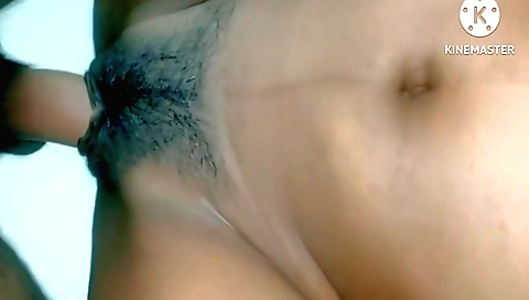 Indian hairy girl with a hairy pussy gets fucked in hotel room