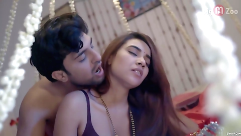 Ebony brunette babe in her braids fucking her boyfriend