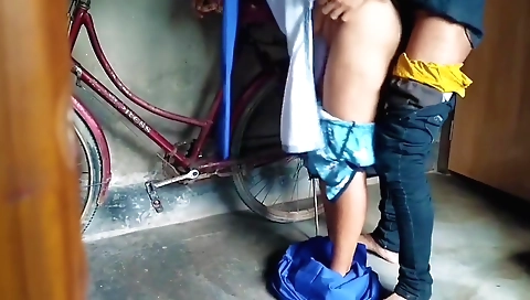 Indian teen is in the gym with the student to show off