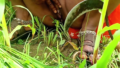 Indian girl plays with her hands and fingers in a solo movie