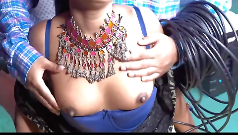 Hot brunette in a sexy outfit in the process of fucking