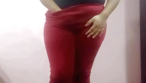 Amateur indian milf with a big booty playing with pussy