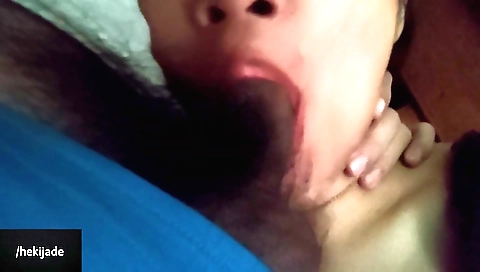 Brunette pinay takes a dildo in her mouth and masturbates