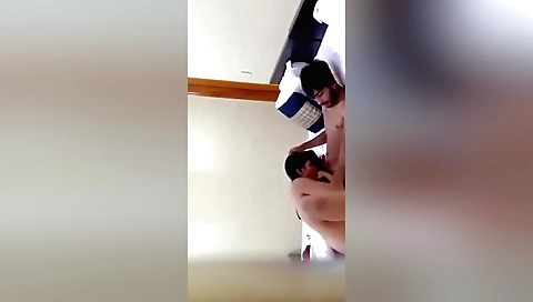 Hot brunette sex on the hotel room in the cam video