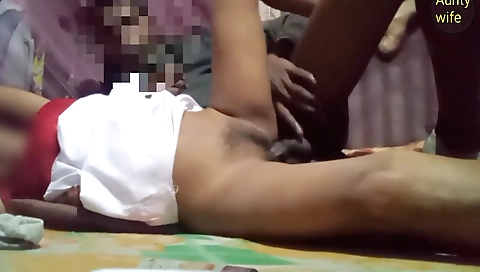 Amateur brunette teen in a white dress fucked by her husband