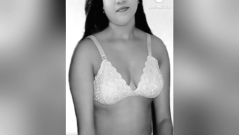 Indian babe with big tits in clothes watches solo video