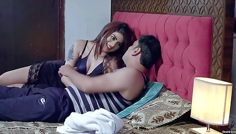 Busty milf with natural boobs and a natural body is making love