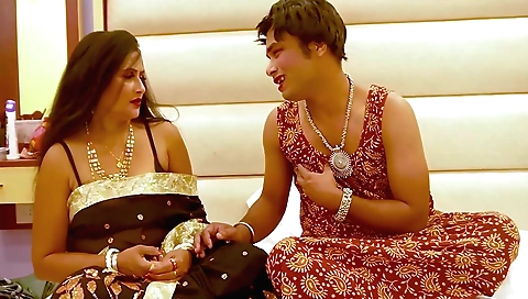 Indian girl with big boobs enjoys her cock in her pussy