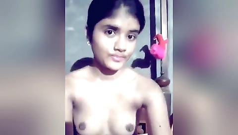 Sexy indian brunette showing off her body in a solo video