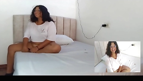 Hot amateur brunette with big tits enjoys a lot of pleasure