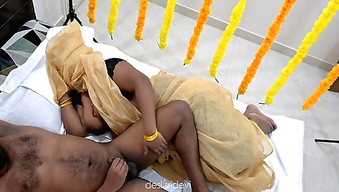 Indian couple getting first night of sex in amateur video