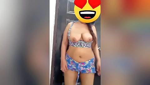 Busty stepsister masturbates and shows off her big tits