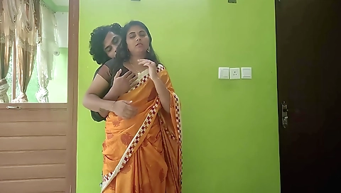 Indian brunette and her lover are having a night together