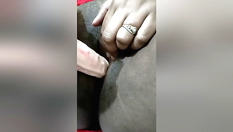 Sexy amateur indian with hairy pussy fucks herself on web cam