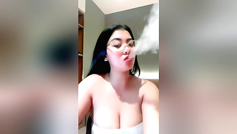 Indian solo girl uses a dildo to show off her body
