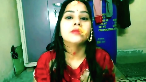 Brunette takes a big load of juice from a long pole