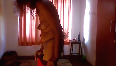 Indian maiden in clothes dresses for a good view in this movie