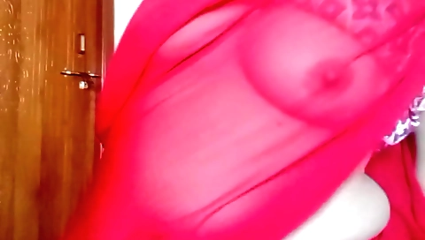 Busty brunette with a big ass is masturbating on webcam