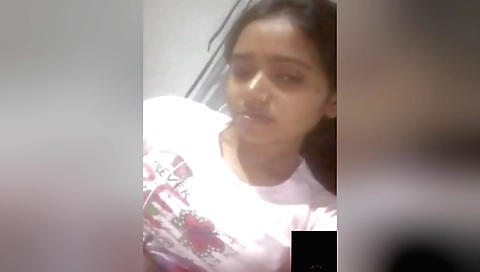 Busty brunette camouflaged in her bedroom solo video