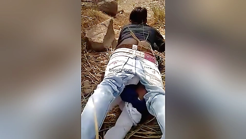 Indian girl is playing with her sexy body outdoors