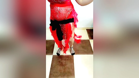 Arab girl with a nice ass in a short dress and white shorts