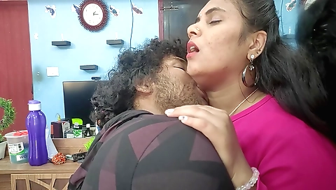 Big natural boobs Indian brunette with a hot mallu couple