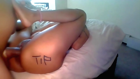 Busty brunette in a webcam video getting her pussy fucked