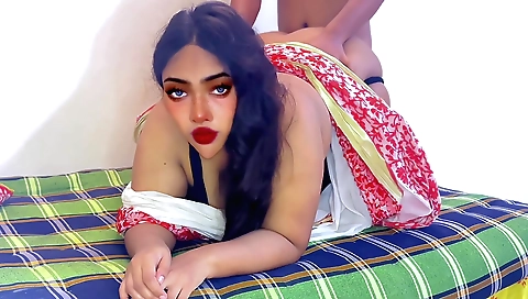 Horny brunette with big tits giving a blowjob and hardcore